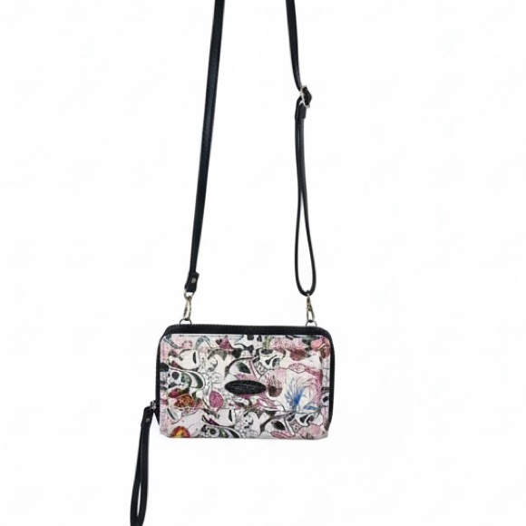 Ed Hardy Artistic Skull Print Wallet/Crossbody Bag EUC - Picture 3 of 6